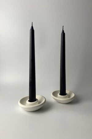 MNZ-Tall White 2-piece Candlestick Candle Holder (مصباح الشمعة) - Dekor Büst