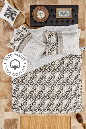 MNZ-Talos Black 100% قطن مزدوج غطاء غطاء 200 مجموعة 18. 01. 0240 - Karaca Home