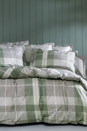 MNZ-Tancy King Size 100% Cotton Ranforce Duvet Cover Set - ساج - Yataş