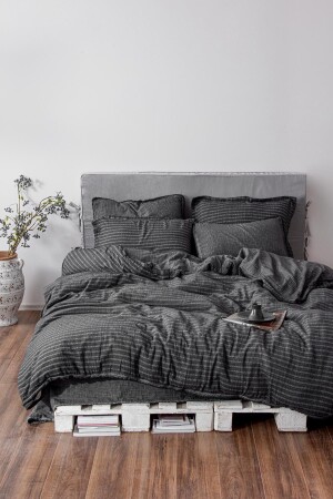 MNZ-Tara King Size Duvet Cover Set 100% القطن العضوي المسلين الأنتراكيت 240x220 سم NVRTRA240x220 - Ecocotton