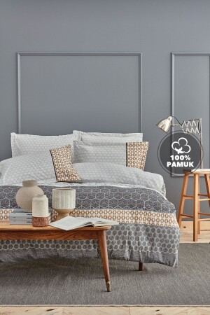 مجموعة غطاء غطاء من طراز MNZ-Taren Single Ranforce Duvet Cover Set - Gray YTSGRPIST-1498330 - Yataş