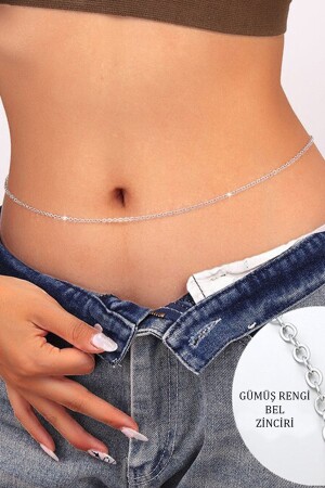 MNZ-Tarnish المقاومة لفتيات سلسلة الخصر الفضة - Bijuteri Evi