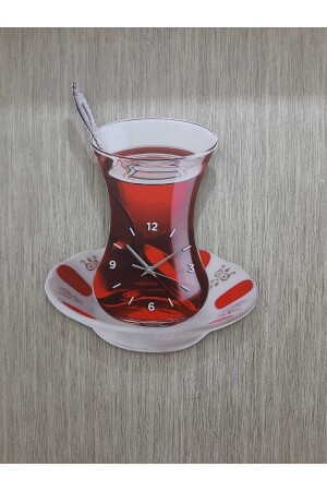 ساعة الجدار المطبخ من طراز MNZ-Tea 45x30 سم مطبوعة بالأشعة فوق البنفسجية - Tuğbart