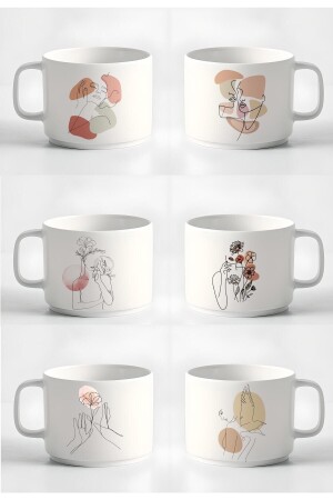 كوب كافي إسبريسو من MNZ-Tea قليل9 كوب لينيري للنساء 6 قطع مجموعة كوب 180 مل he490259152872 - Hediyexpres