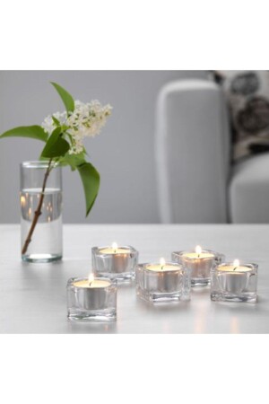 حامل شمعة ديكورية من نوع MNZ-Tealight ، الزجاج ، (5pcs) GRASIG - IKEA