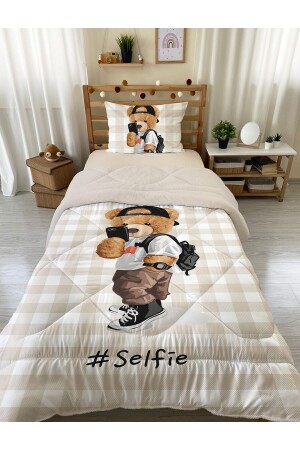 MNZ-Teddy نمط واحد 160x220 سم Wellsoft مزدوجة الجانب السيليكون غطاء و مجموعة النوم - Evmila