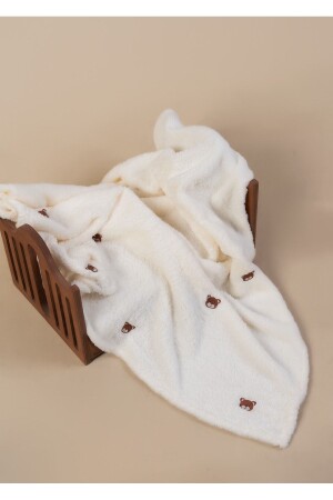 (MNZ-Teddy Bear) نمط طلاء طفل مطرز 90 × 110 كريم - Denshaus