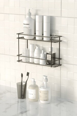 MNZ-Teknotel ملصق 2 مستوى حمام ورف المطبخ مات أسود St522 11. ST. 522. 01 - Tekno-tel