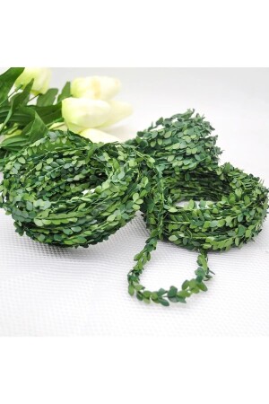 MNZ-TEMALİFE 14 متر سلكية ورقة ربطة التاج الاصطناعي الزهور الزهرة 14 متر - Temalife