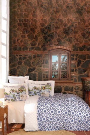 MNZ-Teodora Blue Double 100% قطن غطاء غطاء القطن 200 مجموعة 21. 01. 0038 - Karaca Home