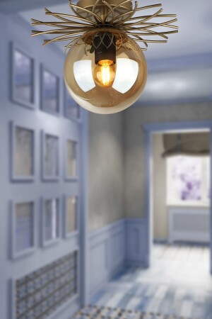 MNZ-Tesla شمعة واحدة قديمة زجاج العسل BEG1309 - Begüsa