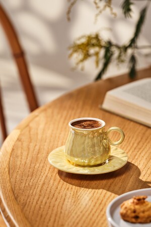 MNZ-Teşvikiye كوب قهوة من البورتسلانة مجموعة 6 أشخاص صفراء 600. 15. 01. 2606 - Emsan