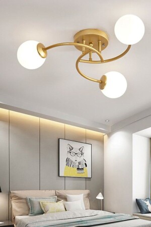 MNZ-Theia شمعة زجاجية ثلاثية حديثة Theia Triple Chandelier - ABAJUR EVİM