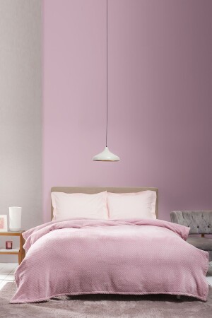 MNZ-Theoline Dusty Rose مزدوجة Welsoft Jacquard Blanket 200 21.01.0207 - Karaca Home