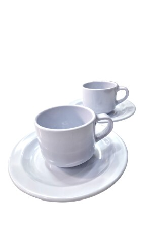 MNZ-Thermo Melamine Tea Coffee Cup 170ml Set 2 Sets 170cc Tea Cup Set مع صوص 9117-PW - Külsan