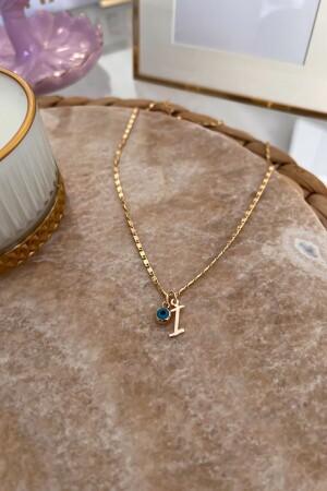 مقعد من سلسلة MNZ-Thin مع حرف I و معلق العين الشريرة - Trendy Butik