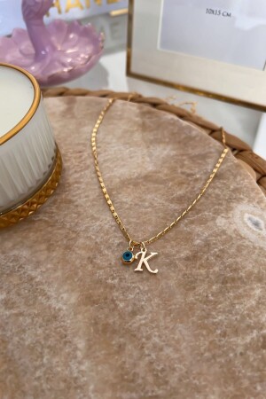 مقعد من سلسلة MNZ-Thin مع حرف K و معلق عيون الشر - Trendy Butik