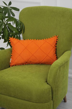 غطاء وسادة MNZ-Throw مع طوقات على الحواف-k-244 - Aisha's Design