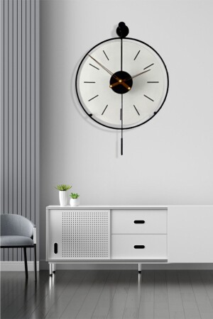 MNZ-Tiktok زجاج 40 سم أسود، المعدن الحديث والزجاج تصميم ساعة الجدار AGA001008011 - AGA KONSEPT