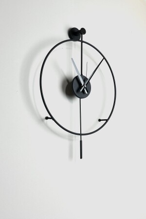 MNZ-Tiktok 40 سم ساعة حائطية معدنية أزياء سوداء حديثة مع معجلة AGA01085 - AGA KONSEPT