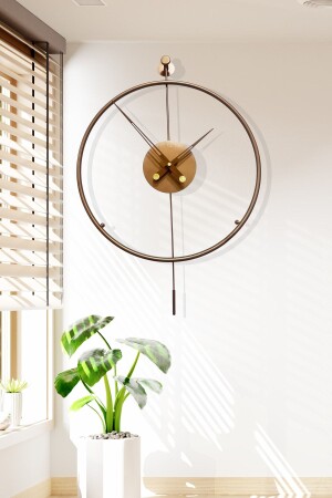 MNZ-Tiktok Plus 60 سم الذهب الورد (لون النحاس) ، ساعة الحائط المزيّنة الحديثة مع المكسب SG001008015 - Genel Markalar