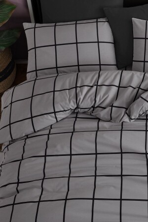 MNZ-Tile Gray 100% Cotton Ranforce غطاء غطاء واحد 160x220 CTNTKG16 - Cote Blanc