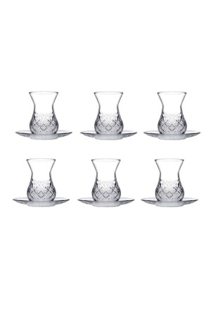 MNZ-TIMeless Cut Crystal Tea Cup Set - 12 قطعة تشاي سيط 96992 pb96992 - Paşabahçe
