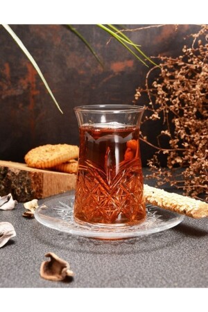 كوب الشاي و صوص الشاي من نوع MNZ-Timeless Set لـ 6 أشخاص في وقت 12 - Paşabahçe