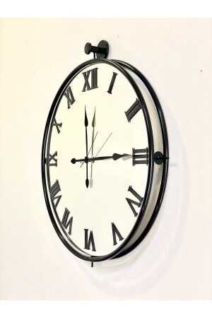 ساعة الجدار MNZ-Tinatti ساعة الأسود ساعة الجدار المرآة ساعة الديكورية TINATTİ ساعة روما السوداء - MGS GROUP