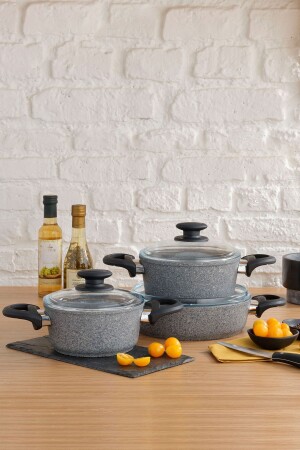 MNZ-TitanGranit Gray 6 Piece Kitchenware Set ems176 - Emsan