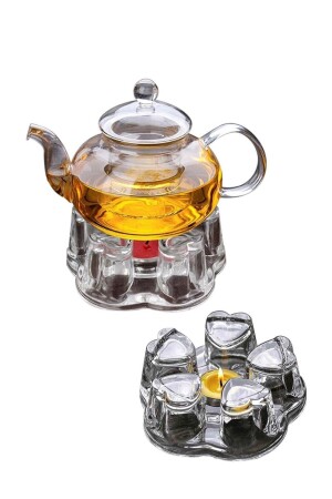 MNZ-Tohana Mabel Glass Teapot Stand تُحَرّمُ تُحَنّا INT-ALEMDAR056 - Genel Markalar