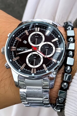 MNZ-Tomjones ساعة الذكور المقبضة من عصا فولاذية 3 ATM عصا مقاومة للماء المفضل - Tom Jones