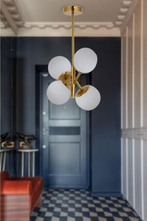 MNZ-Topaç 4-piece Opal Glass عمودي الشنابل القديمة ERY 3729-58-04 DK ESK - Eray Aydınlatma