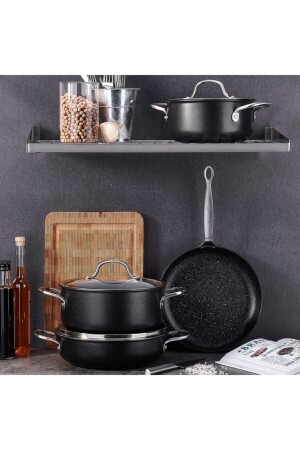 MNZ-Tora 7 قطعة طباخات مجموعة Korkmaz Tora 7 قطعة طباخات مجموعة - KORKMAZ