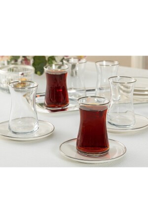 MNZ-Torino Porcelain 12 قطعة شاي مجموعة 160 مل فضة 10035092 - English Home