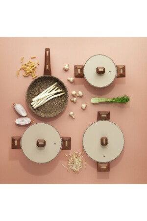 MNZ-Toscana طباخات الحديد المعدني مجموعة 7 قطع كريم 1S7021-20003-KRM01 - Schafer