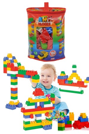 MNZ-Toy تعليمية كتلة دراسية 180 قطعة لغو كتلة رياض الأطفال تطوير مجموعة 180بلوك - Fırsat Oyuncak