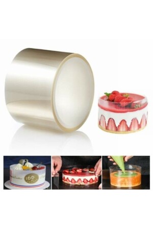 MNZ-Transparent Patternless Cake Side Decoration Film جلياتين كريم حامل (7cm-25mt) نقل جليين 7*25 - Gusto