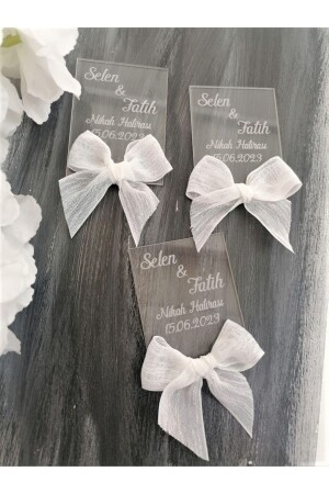 MNZ-Transparent Plexiglass Wedding Henna Souvenir DGNMAG01 - ankara magnet organizasyon