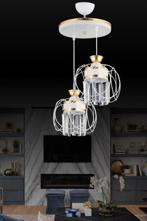 المصابيح المعلقة MNZ-Tray White 2-piece صافير صفراء بلورياً من الحجر الفاخرة الشنابل TYC00750979304 - Genel Markalar