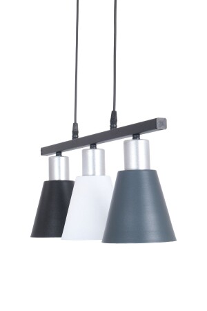 غرفة المعيشة من نوع MNZ-Trend غرفة المعيشة مقهى مطبخ الرمادي القاعدة صف أسود وأبيض أنثراكيت 3-قطع الشنابل TRI938 - Fer Avize