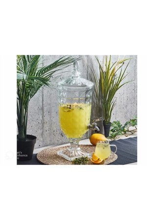 MNZ-Trend 3.5 ليتة زجاجي الموزع مع نزل شربت كأس حفلة Demijohn مشروبات مشروبات مشروبات خفيفة عائلة38 - family kitchen