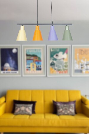 MNZ-Trend عصرية المعادن الجلاس مزيج مصباح معلق الكريم مقهى - طاولة الطعام أعلى - غرفة المعيشة 4 قطع شمعة TRENDSIYAHS4LÜ - Fer Avize