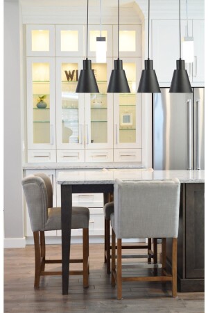 التصميم الخاص من طراز MNZ-Trend تصميم ديكوراتي حديث كافي-طبخ غرفة المعيشة اللون الأسود 4 قطع صف معلق مصباح القنابل الراقصة TRND77 - Modavize