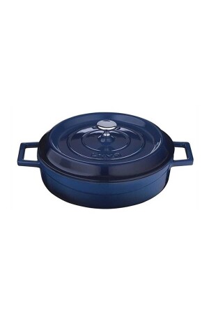 MNZ-Trendy Multi-Purpose Cast Iron Shallow Pot Diameter 24 سم-Blue 2016ST02122851 - Lava