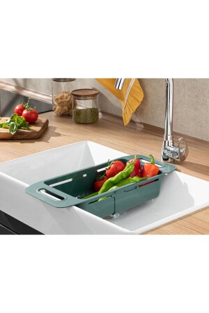 MNZ-Trendy Plastic Adjustable Strainer 48x19x8 سم خضراء - English Home