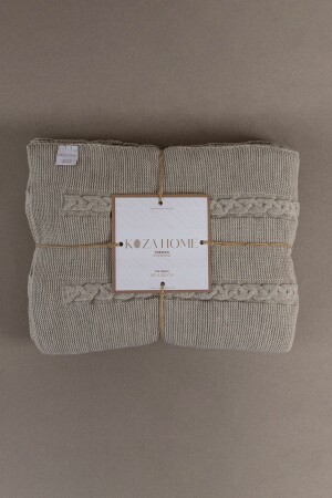 (MNZ-Trenza Mink) غطاء واحد 160x220 15036 15026 - Koza Home