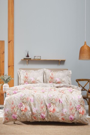 MNZ-Tresna Gray مضاعفة 100% القطن ساتيين غطاء غطاء 200 مجموعة 21. 01. 0419 - Karaca Home