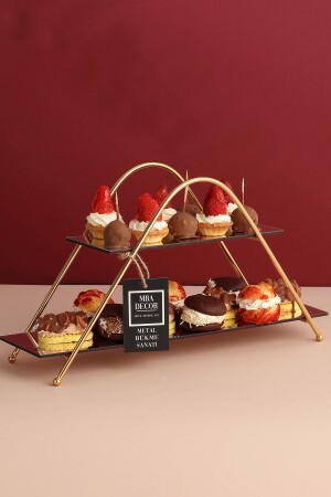 MNZ-Triangle Gold Mirrored Coffee Side Presentation هدية تزيين منظمة العلاج MDF خشب 26 UCGNSNM - mba decor metal bending art