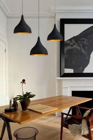 MNZ-Triple Black Long Circle Pendant Lamp Pendant Lamp طاولة الطعام غرفة المعيشة غرفة المطبخ BMY3037XXXX01 - Bamyum